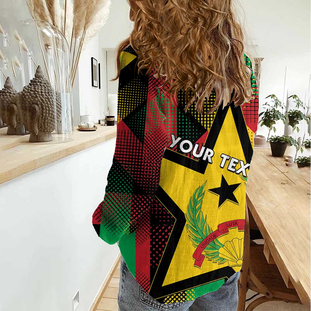 Personalized Guinea-Bissau Independence Day Women Casual Shirt Coat Of Arms With Map - Wonder Print Shop