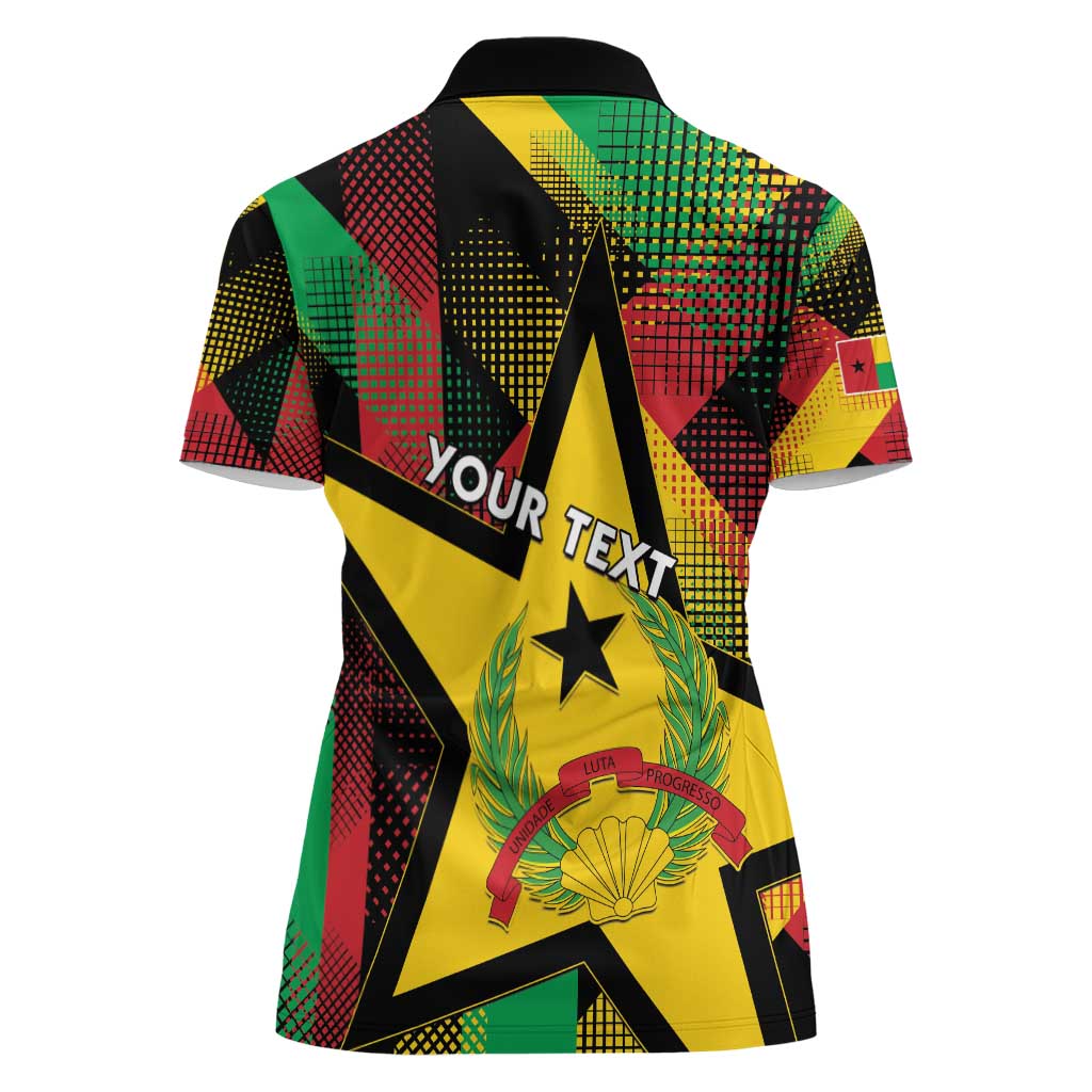 Personalized Guinea-Bissau Independence Day Women Polo Shirt Coat Of Arms With Map - Wonder Print Shop