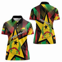 Personalized Guinea-Bissau Independence Day Women Polo Shirt Coat Of Arms With Map - Wonder Print Shop