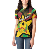 Personalized Guinea-Bissau Independence Day Women Polo Shirt Coat Of Arms With Map - Wonder Print Shop