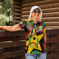 Personalized Guinea-Bissau Independence Day Women Polo Shirt Coat Of Arms With Map - Wonder Print Shop