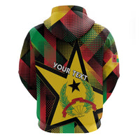Personalized Guinea-Bissau Independence Day Zip Hoodie Coat Of Arms With Map - Wonder Print Shop