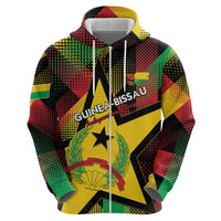 Personalized Guinea-Bissau Independence Day Zip Hoodie Coat Of Arms With Map - Wonder Print Shop