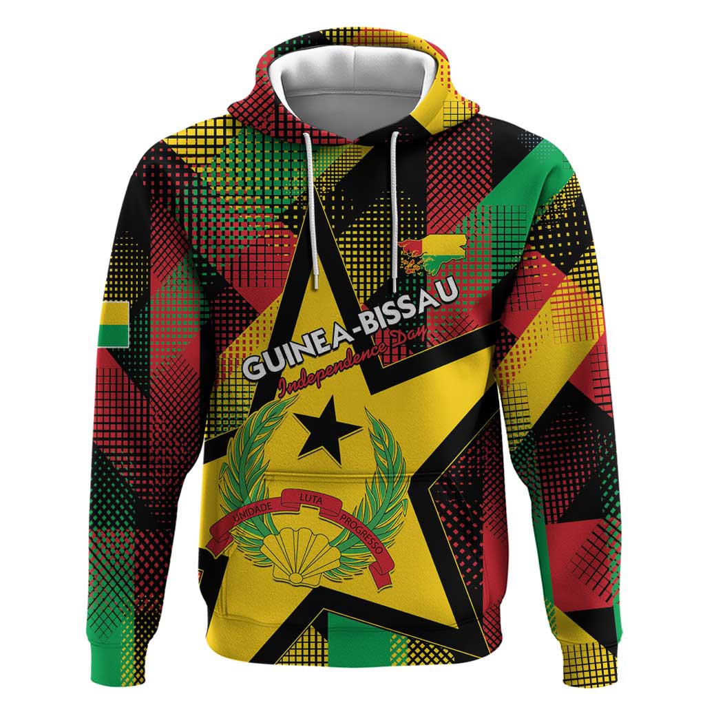 Personalized Guinea-Bissau Independence Day Zip Hoodie Coat Of Arms With Map - Wonder Print Shop