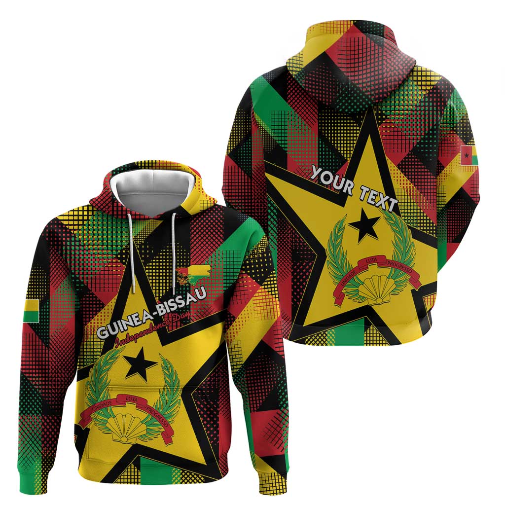 Personalized Guinea-Bissau Independence Day Zip Hoodie Coat Of Arms With Map - Wonder Print Shop