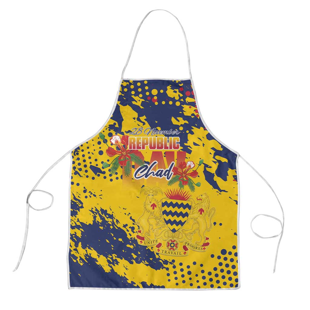 Chad Republic Day Apron Coat Of Arms - Grunge Style - Wonder Print Shop
