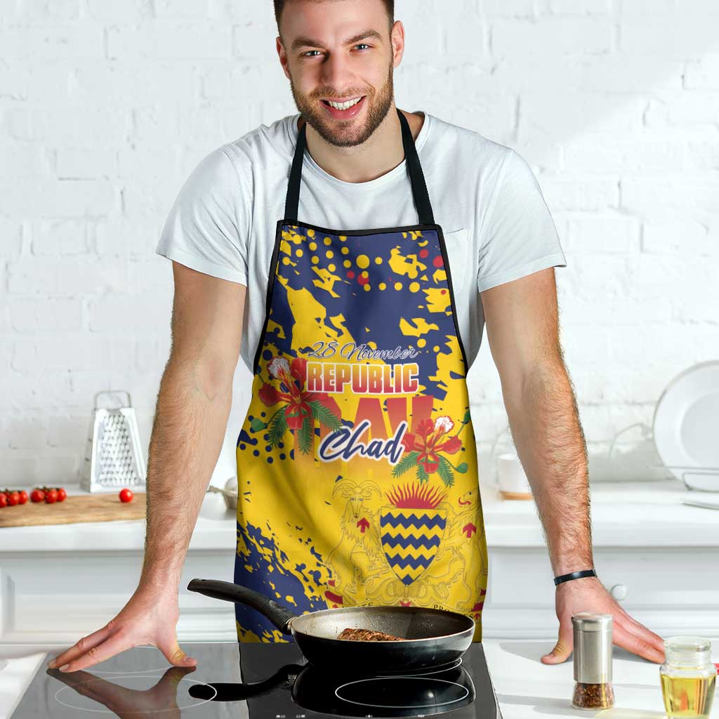 Chad Republic Day Apron Coat Of Arms - Grunge Style - Wonder Print Shop
