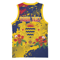Personalized Chad Republic Day Basketball Jersey Coat Of Arms - Grunge Style - Wonder Print Shop