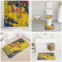 Chad Republic Day Bathroom Set Coat Of Arms - Grunge Style - Wonder Print Shop