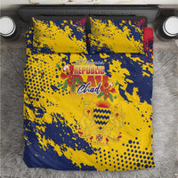 Chad Republic Day Bedding Set Coat Of Arms - Grunge Style - Wonder Print Shop