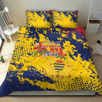 Chad Republic Day Bedding Set Coat Of Arms - Grunge Style - Wonder Print Shop
