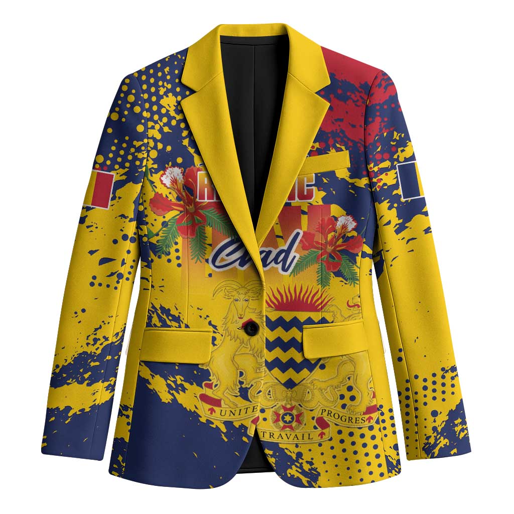 Personalized Chad Republic Day Blazer Coat Of Arms - Grunge Style - Wonder Print Shop