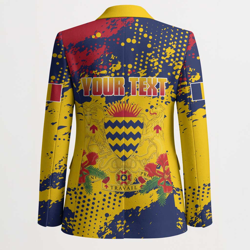 Personalized Chad Republic Day Blazer Coat Of Arms - Grunge Style - Wonder Print Shop