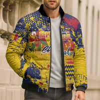 Personalized Chad Republic Day Bomber Puffer Jacket Coat Of Arms - Grunge Style - Wonder Print Shop