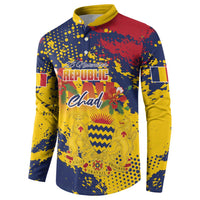 Personalized Chad Republic Day Button Sweatshirt Coat Of Arms - Grunge Style - Wonder Print Shop