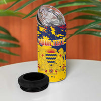 Personalized Chad Republic Day 4 in 1 Can Cooler Tumbler Coat Of Arms - Grunge Style - Wonder Print Shop