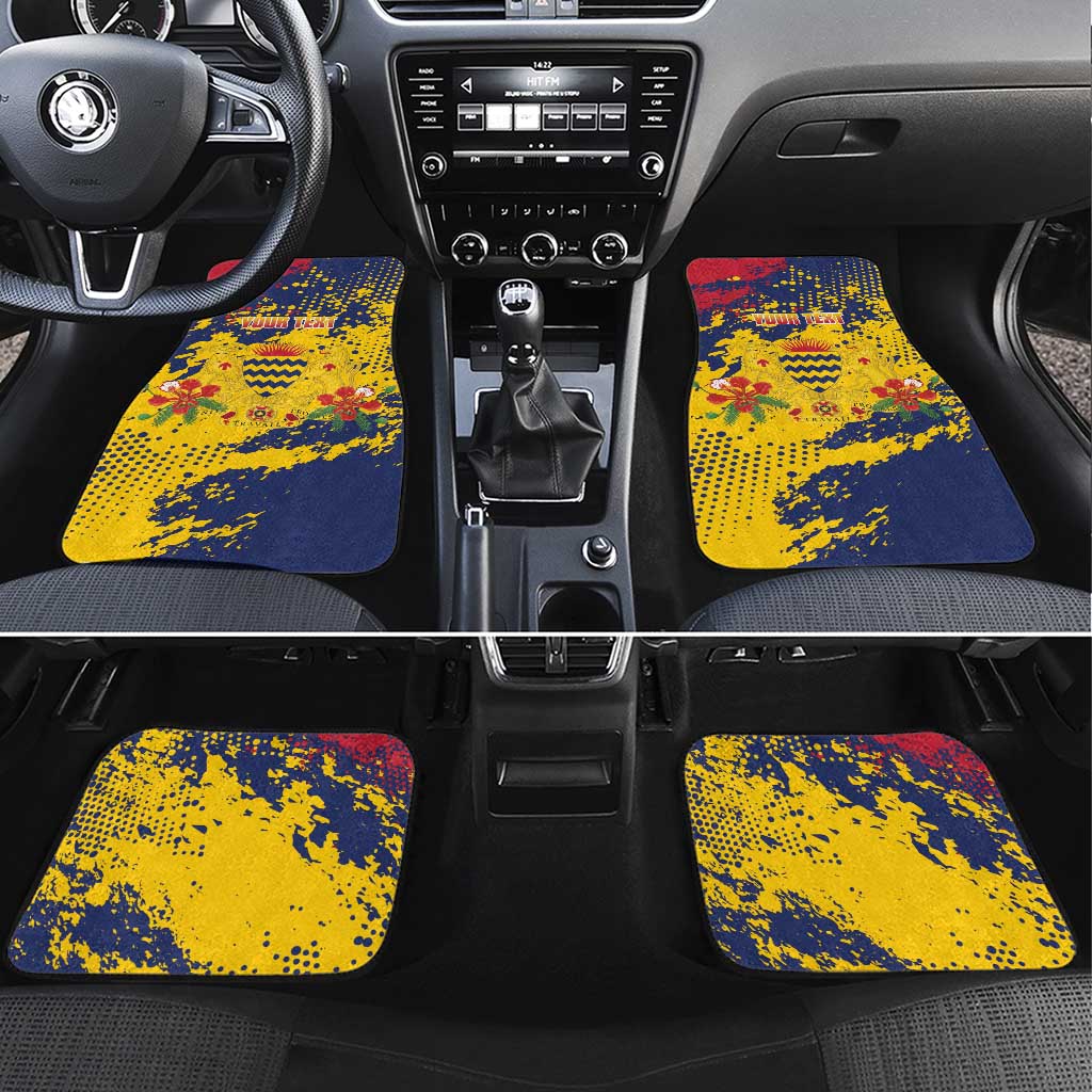 Chad Republic Day Car Mats Coat Of Arms - Grunge Style - Wonder Print Shop