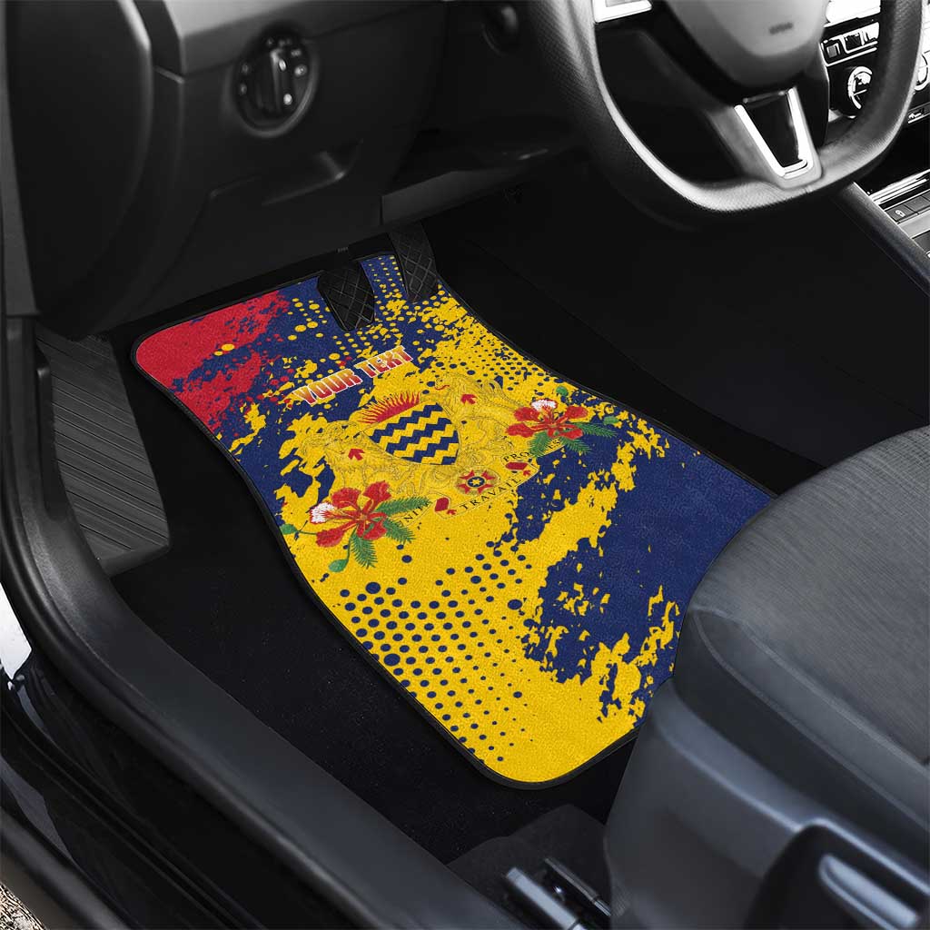 Chad Republic Day Car Mats Coat Of Arms - Grunge Style - Wonder Print Shop