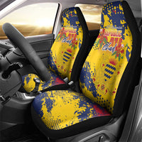 Chad Republic Day Car Seat Cover Coat Of Arms - Grunge Style - Wonder Print Shop