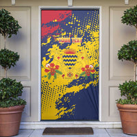 Chad Republic Day Door Cover Coat Of Arms - Grunge Style - Wonder Print Shop