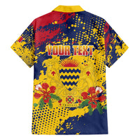 Personalized Chad Republic Day Family Matching Puletasi and Hawaiian Shirt Coat Of Arms - Grunge Style - Wonder Print Shop