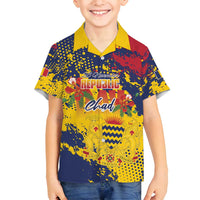 Personalized Chad Republic Day Family Matching Puletasi and Hawaiian Shirt Coat Of Arms - Grunge Style - Wonder Print Shop