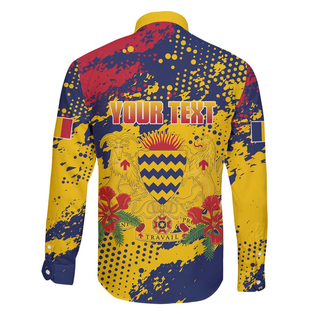 Personalized Chad Republic Day Family Matching Summer Maxi Dress and Hawaiian Shirt Coat Of Arms - Grunge Style - Wonder Print Shop