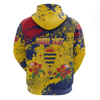 Personalized Chad Republic Day Hoodie Coat Of Arms - Grunge Style - Wonder Print Shop