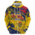 Personalized Chad Republic Day Hoodie Coat Of Arms - Grunge Style - Wonder Print Shop