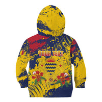 Personalized Chad Republic Day Kid Hoodie Coat Of Arms - Grunge Style - Wonder Print Shop