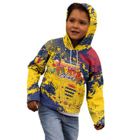 Personalized Chad Republic Day Kid Hoodie Coat Of Arms - Grunge Style - Wonder Print Shop