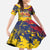 Personalized Chad Republic Day Kid Short Sleeve Dress Coat Of Arms - Grunge Style - Wonder Print Shop