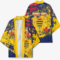 Personalized Chad Republic Day Kimono Coat Of Arms - Grunge Style - Wonder Print Shop