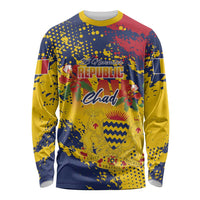 Personalized Chad Republic Day Long Sleeve Shirt Coat Of Arms - Grunge Style - Wonder Print Shop