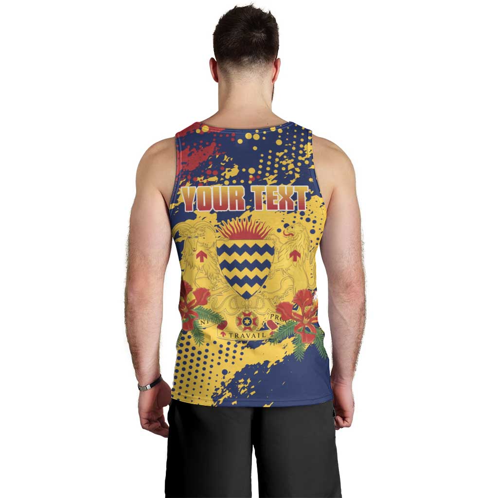 Personalized Chad Republic Day Men Tank Top Coat Of Arms - Grunge Style - Wonder Print Shop