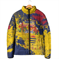 Personalized Chad Republic Day Padded Jacket Coat Of Arms - Grunge Style - Wonder Print Shop
