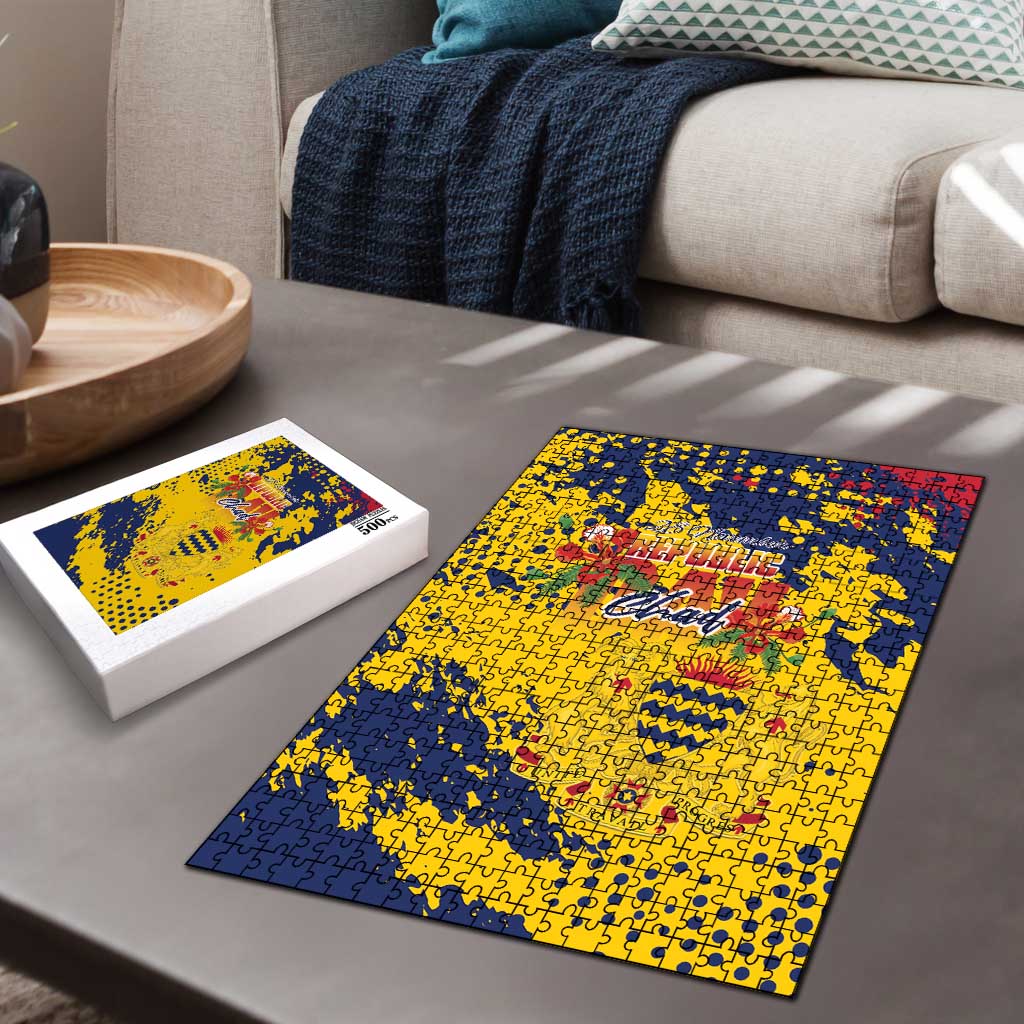 Chad Republic Day Puzzle Coat Of Arms - Grunge Style - Wonder Print Shop