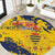 Chad Republic Day Round Carpet Coat Of Arms - Grunge Style - Wonder Print Shop