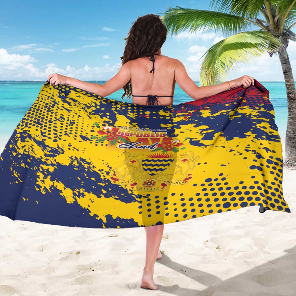 Chad Republic Day Sarong Coat Of Arms - Grunge Style - Wonder Print Shop