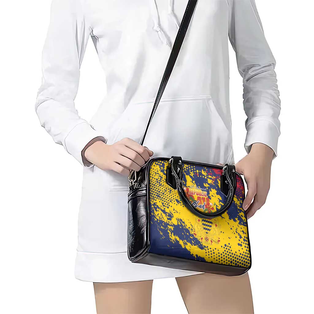 Chad Republic Day Shoulder Handbag Coat Of Arms - Grunge Style - Wonder Print Shop