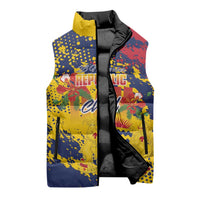 Personalized Chad Republic Day Sleeveless Puffer Jacket Coat Of Arms - Grunge Style - Wonder Print Shop