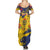 Personalized Chad Republic Day Summer Maxi Dress Coat Of Arms - Grunge Style - Wonder Print Shop