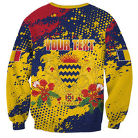 Personalized Chad Republic Day Sweatshirt Coat Of Arms - Grunge Style - Wonder Print Shop