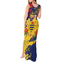 Personalized Chad Republic Day Tank Maxi Dress Coat Of Arms - Grunge Style - Wonder Print Shop