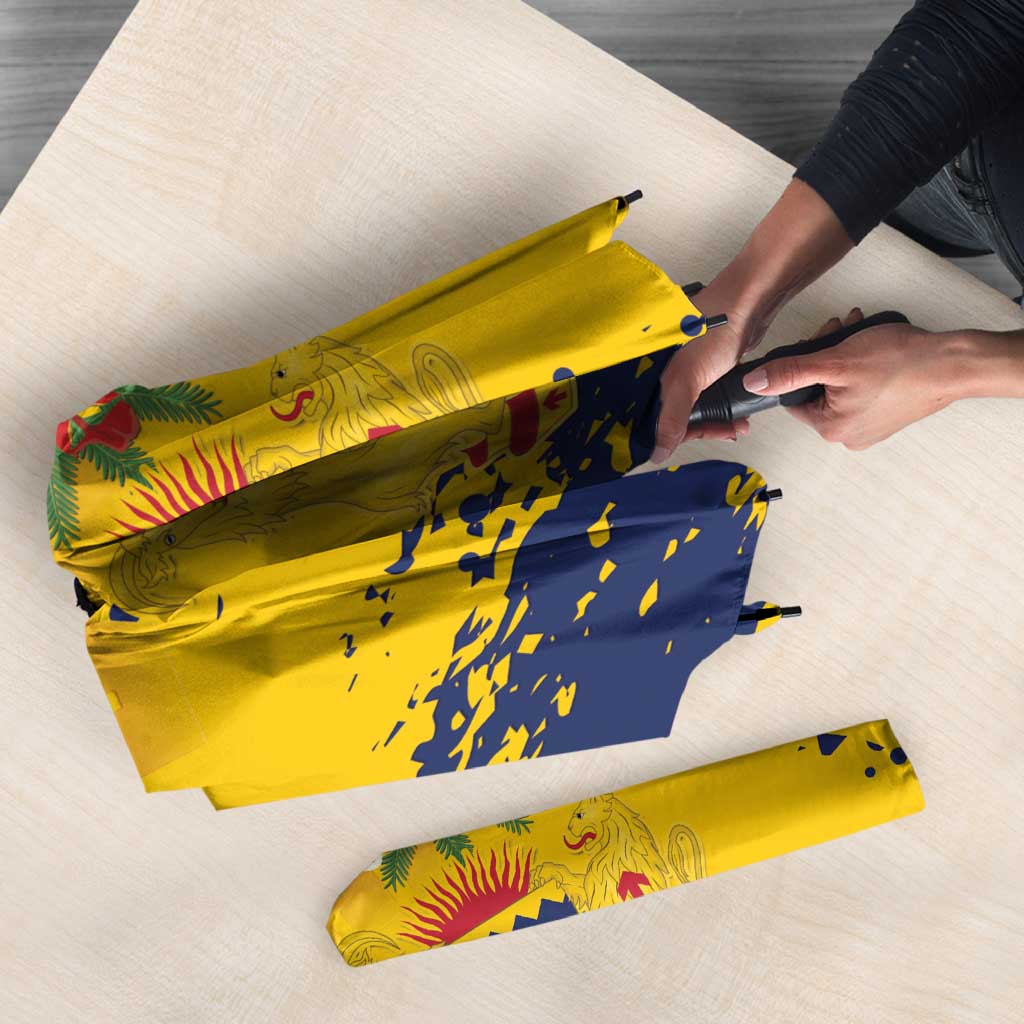 Chad Republic Day Umbrella Coat Of Arms - Grunge Style - Wonder Print Shop