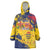 Personalized Chad Republic Day Wearable Blanket Hoodie Coat Of Arms - Grunge Style - Wonder Print Shop