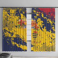 Chad Republic Day Window Curtain Coat Of Arms - Grunge Style - Wonder Print Shop