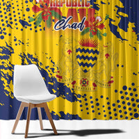 Chad Republic Day Window Curtain Coat Of Arms - Grunge Style - Wonder Print Shop