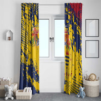 Chad Republic Day Window Curtain Coat Of Arms - Grunge Style - Wonder Print Shop