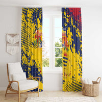 Chad Republic Day Window Curtain Coat Of Arms - Grunge Style - Wonder Print Shop